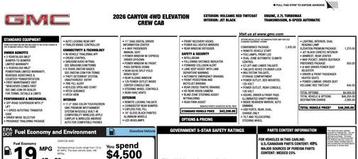 Volcanic Red Tintcoat 2026 GMC Canyon Elevation