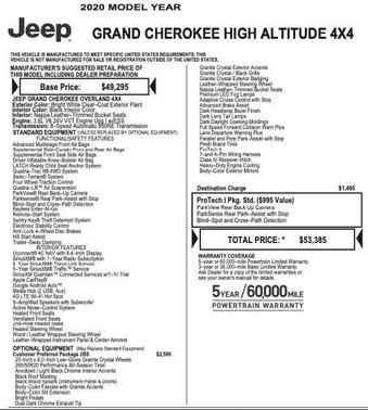 2020 Jeep Grand Cherokee High Altitude