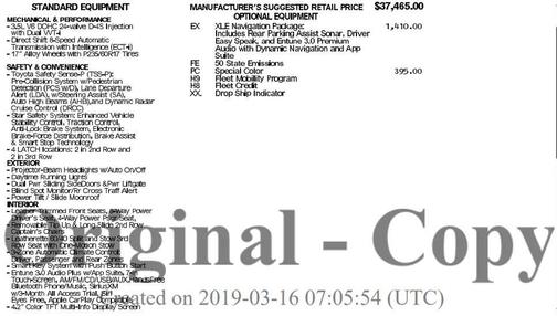 2019 Toyota Sienna XLE