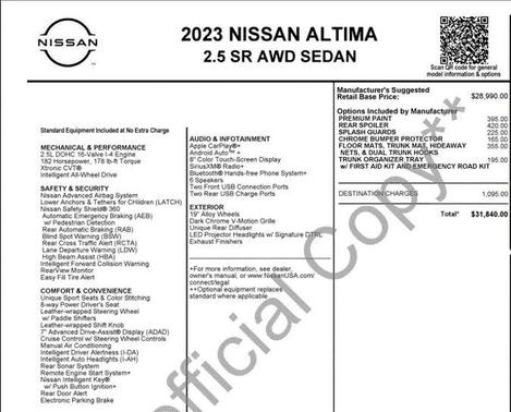 Scarlet Ember Tintcoat 2023 Nissan Altima SR Intelligent AWD