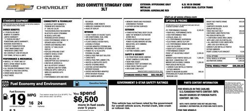 Hypersonic Gray Metallic 2023 Chevrolet Corvette Stingray w/3LT