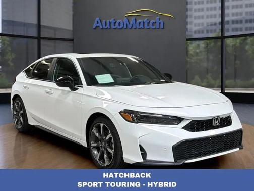 Platinum White Pearl 2026 Honda Civic Hybrid Sport Touring