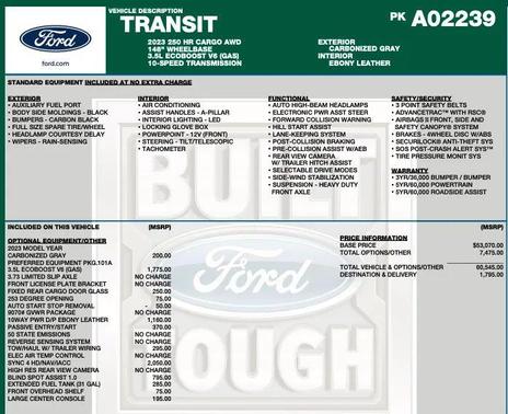 Gray 2023 Ford Transit-250 Base
