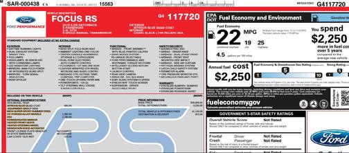 2016 Ford Focus RS Base