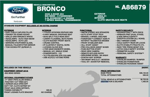 2022 Ford Bronco Big Bend