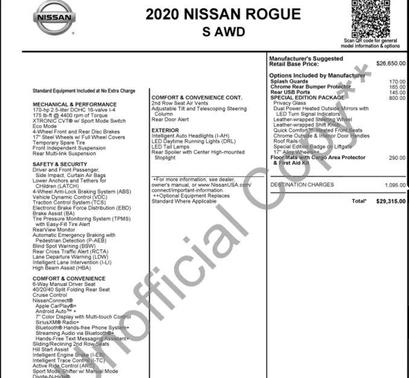 2020 Nissan Rogue S