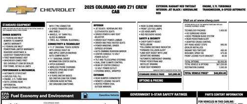 Radiant Red Tintcoat 2025 Chevrolet Colorado Z71