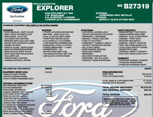 Carbonized Gray Metallic 2022 Ford Explorer XLT
