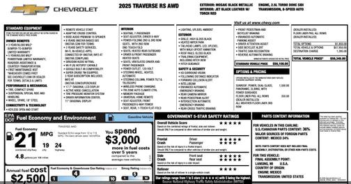 2025 Chevrolet Traverse RS