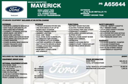 Blue 2023 Ford Maverick