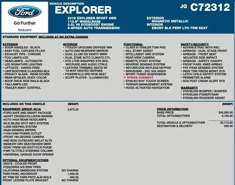 Magnetic Metallic 2018 Ford Explorer Sport