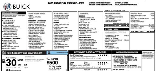 White Frost Tricoat 2023 Buick Encore GX Essence