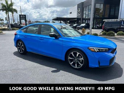 Boost Blue Pearl 2025 Honda Civic Hybrid Sport Touring