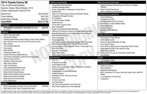 Classic Silver Metallic 2014 Toyota Camry SE