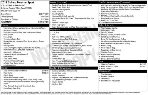 2019 Subaru Forester Sport