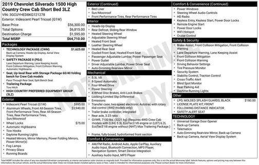 2019 Chevrolet Silverado 1500 High Country