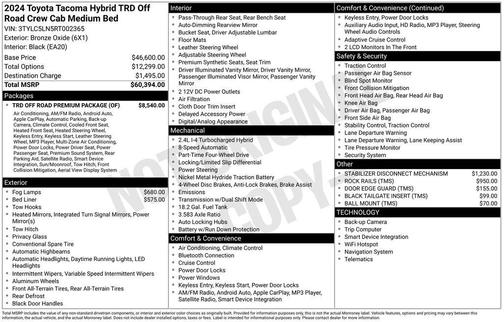 2024 Toyota Tacoma Hybrid TRD Off Road