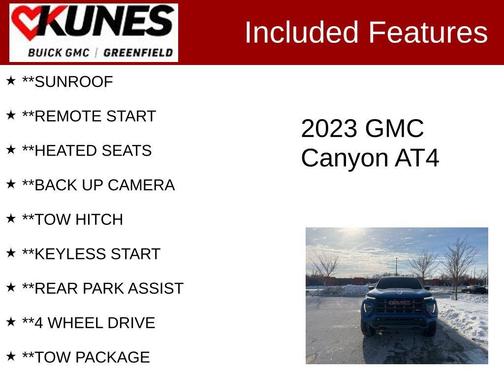 Dynamic Blue Metallic 2023 GMC Canyon AT4