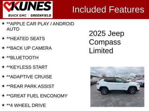 Bright White Clearcoat 2025 Jeep Compass Limited