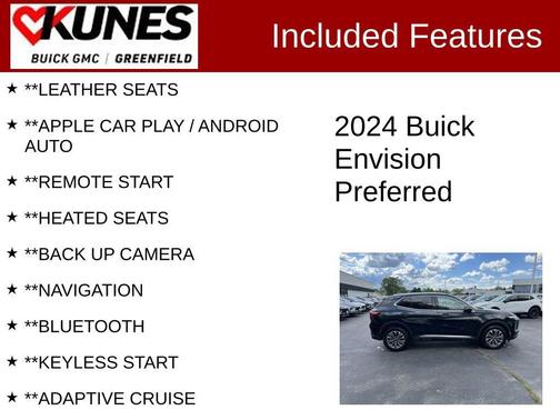 Ebony Twilight Metallic 2024 Buick Envision Preferred AWD