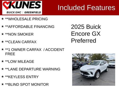Summit White 2025 Buick Encore GX Preferred