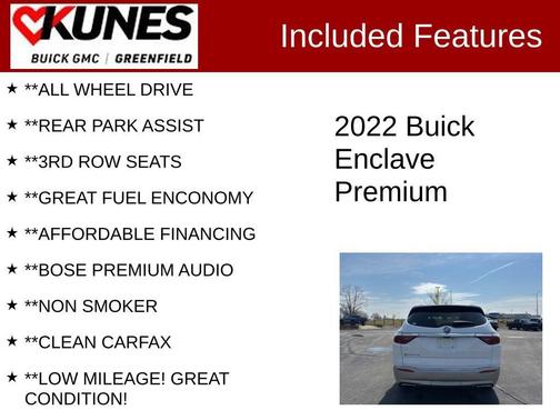 Summit White 2022 Buick Enclave AWD Premium