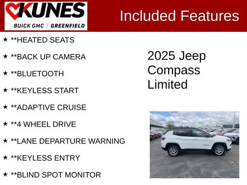Bright White Clearcoat 2025 Jeep Compass Limited