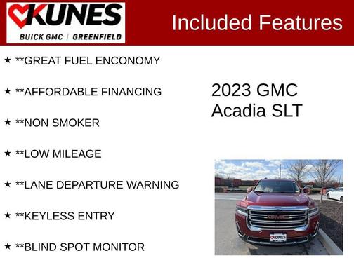 Volcanic Red Tintcoat 2023 GMC Acadia AWD SLT