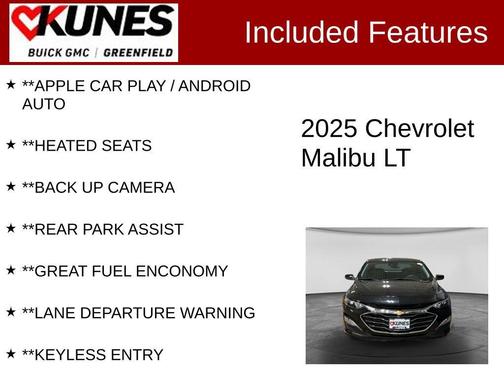 Black Metallic 2025 Chevrolet Malibu FWD 1LT