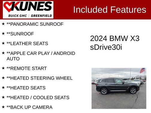 Gray 2024 BMW X3 sDrive30i