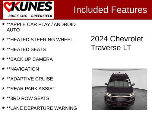 Mosaic Black Metallic 2024 Chevrolet Traverse LT