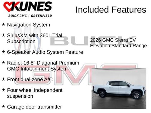 Summit White 2026 GMC Sierra EV Standard Range Elevation