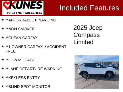 Bright White Clearcoat 2025 Jeep Compass Limited