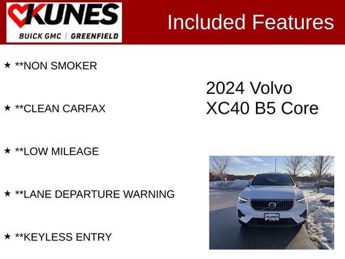 Crystal White Metallic 2024 Volvo XC40 B5 Core