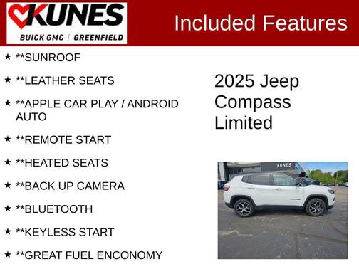 Bright White Clearcoat 2025 Jeep Compass Limited