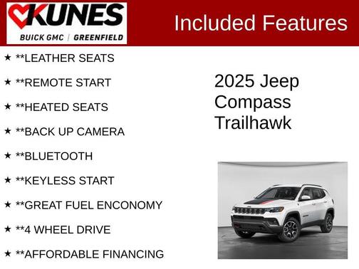 Bright White Clearcoat 2025 Jeep Compass Trailhawk