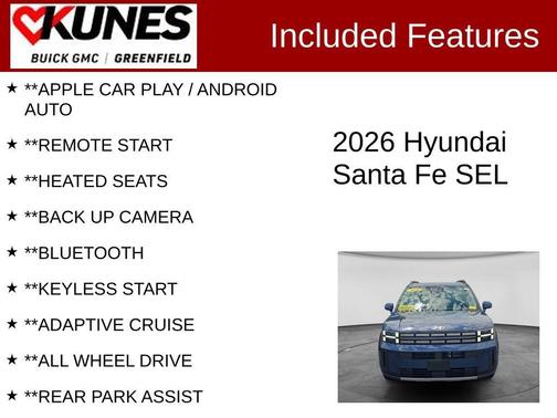 Atlantis Blue 2026 Hyundai SANTA FE SEL 2.4