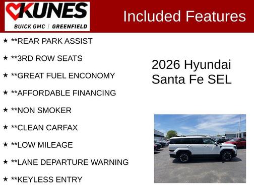 Serenity White 2026 Hyundai SANTA FE SEL 2.4