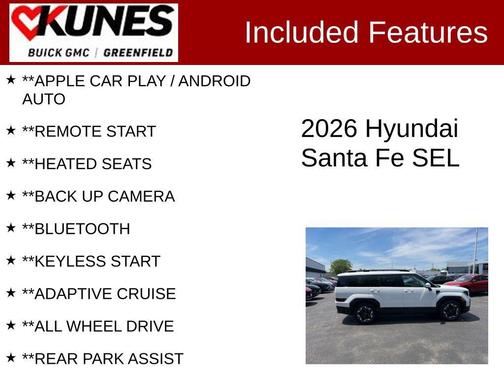 Serenity White 2026 Hyundai SANTA FE SEL 2.4
