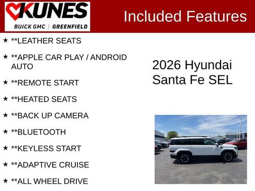 Serenity White 2026 Hyundai SANTA FE SEL 2.4
