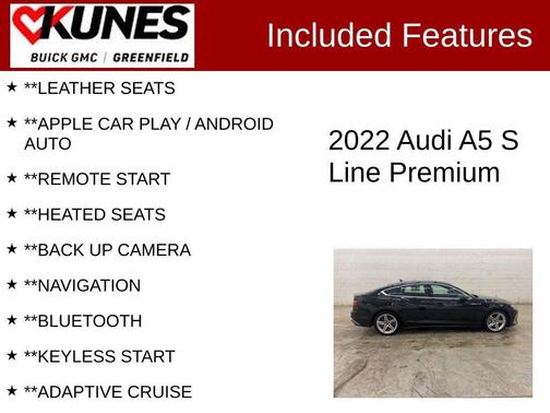 2022 Audi A5 Sportback 45 S Line Premium