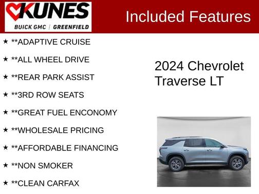Sterling Gray Metallic 2024 Chevrolet Traverse LT