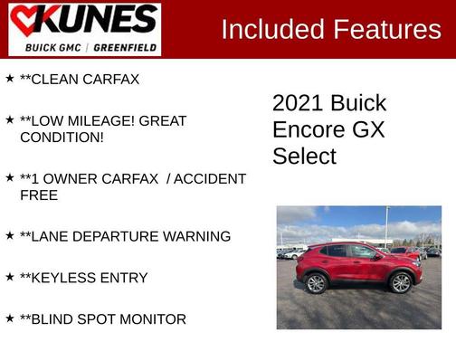 Chili Red Metallic 2021 Buick Encore GX Select