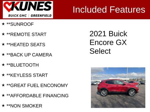 Chili Red Metallic 2021 Buick Encore GX Select