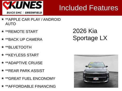 Ebony Black 2026 Kia Sportage LX