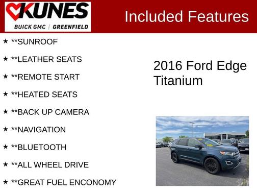 Blue Metallic 2016 Ford Edge Titanium
