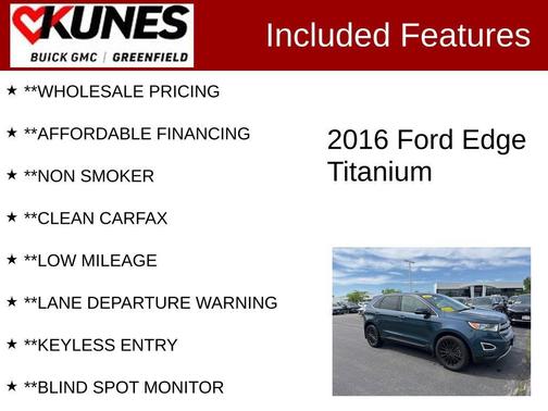Blue Metallic 2016 Ford Edge Titanium
