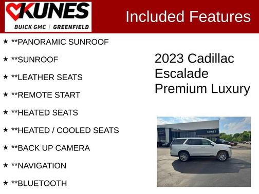 Crystal White 2023 Cadillac Escalade Premium Luxury