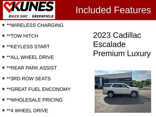 Crystal White 2023 Cadillac Escalade Premium Luxury