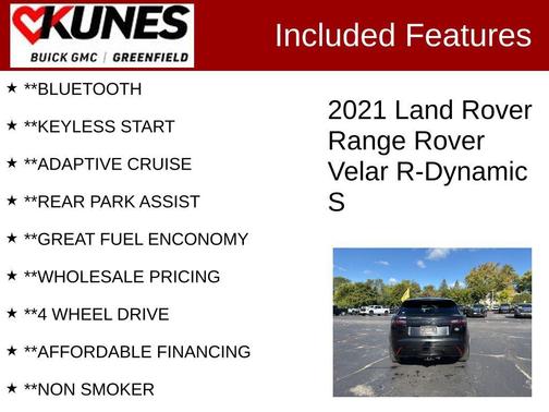 2021 Land Rover Range Rover Velar P250 S R-Dynamic